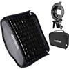Godox S Type Staffa Bowens Holder S Mount Holder con pieghevole 60 x 60 cm/24 x 24 pollici Softbox e griglia a nido d'ape e kit borsa per fotocamera Flash Studio Fotografia