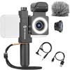 Movo Sevenoak SmartCine Kit video universale per smartphone con supporto per telefono, microfono stereo integrato e luce LED, obiettivo grandangolare e fisheye, compatibile con iPhone e smartphone Android