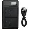 Akozon Caricabatterie Doppio, Display LCD Intelligente, Caricatore Doppio USB per Batteria LP E5, Metodi di Ricarica Multipli, Caricatore Doppio Alloggiamento, Display LCD, Protezione