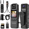 kaysunlink - Fotocamera corpo con schermo da 1,4 pollici Auto Audio Video Visione Notturna 1440P UHD Mini Polizia Portatile Portatile Piccolo Sport Personale Videocamera Azione