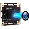 IFWATER Global Shutter - Modulo fotocamera USB 720P 60 fps, scheda USB ad alta velocità, 100 gradi, senza distorsione, obiettivo M12, webcam USB Plug and Play per visione industriale per