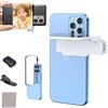 Generisch Mirror Effect Lens - Capture Stunning Reflections Instantly, Smartphone Camera Mirror Reflection Clip Kit, Adjustable HD Glass Photo Flip Mirror for Phones (White)
