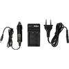 vhbw caricabatterie compatibile con Fuji/Fujifilm FinePix HS30 EXR, HS33 EXR camera - Stazione di ricarica + adattatore da auto