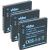 vhbw 3x batteria compatibile con Panasonic Lumix DMC-FP5A, DMC-FH8V, DMC-FP5, DMC-FH8S, DMC-FH8K, DMC-FP5G fotocamera (550mAh, 3,7V, Li-Ion)