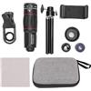 Akozon Kit per Lenti per Fotocamera del Telefono 28x Angolo Largo Angolo 0,6x per Fotografia Portatile Leggero