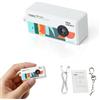 YUEHISY Portachiavi Piccolo per Fotocamera Digitale, Videocamera Portatile HD 1080P con 5 Filtri retrò, Obiettivo Grandangolare 130°, per Viaggi, Feste (WHITE)
