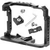 ZHFGJKSO Compatibile con la gabbia for fotocamera Sony A7III A7SIII A7RIV A7M3 con maniglia superiore, attacco a slitta fredda e coda di rondine da 38 mm(With cable clip)