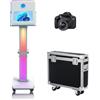 PAAFNN Photo Booth Machine 15,6 Selfie Portatile Touch Screen Photobooth con luce RGB, Specchio Photo Booth con custodia da volo per eventi festa di nozze (Machine + Camera)