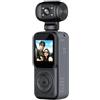 BJdfgE Doppia fotocamera anteriore e posteriore 4K Telecamera tascabile WIFI Vlog 180° Ruotabile Bodycam Anti-shake Registratore portatile for sport d'azione(64GB)