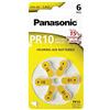 Panasonic - Set di 6 pile allo zinco PR10, per apparecchi acustici