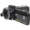 Asixxsix Videocamera 4K con Microfono, Videocamera per 56M per YouTube, Touch Screen da 3,0 Pollici con Zoom 18X HDMI IR per Visione Notturna Videocamere per Vlog Webcam