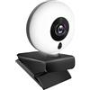 DMETE Telecamera per videoconferenza Autofocus Webcam 1080P con anello di luce Pc Computer Camera Web Camera con microfono GUIDATO Lampada for lo streaming Zoom Web Cam per grandi sale riunioni(Type 2)
