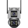 DRAUXI Telecamera PTZ 4K 8MP HD da esterno 6MP Dual Lens Screen AI IP con tracciamento automatico CCTV Audio Video Sorveglianza Rilevamento del movimento(3K 6MP No Card)