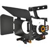 Generico Camera Cage Rig, compatibile for Sony A7S A7 A7R A72 A7RII A7SII A6000 A6500 A6300 con doppi supporti for pattini freddi Filettature da 1/4 di pollice(Orange)