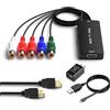 Dingsun Convertitore da componente a HDMI femmina da YPbPr a HDMI Supporto convertitore 720P1080P per TV HD, lettore DVD, lettore Bluray, Wii, PS2PS3, Xbox 360, Xbox originale e altro ancora (con cavo