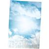 DIYEAH Sfondo Fotografico Blu Nuvole Bianche Leggero in Carta Rivestita | Video e Decorazione Casa, Motivo Soleggiato, Sfondo per Cabina Fotografica, Formato Singolo