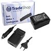 Trade-Shop OFFERTA im Set: fotocamera Li-Ion batteria + Batteria Caricabatteria da auto per Panasonic HDC TM80 SDR H85 H100 T50 T70 S50 S70 HDC SD-40 SD-66 SD-80 SD-99 SDX-1 HS-60 HS-80 TM-60 TM-80 SDR H-85