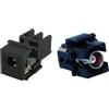 RiteAV Jack di alimentazione CC da 2,1 mm a morsetti a vite e BNC femmina/femmina accoppiatore Keystone Combo Pack (1 pezzo di ciascuno) per CCTV/piastre da parete per telecamere di sicurezza - Nero