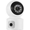 Camnoon Telecamera di sicurezza a doppio obiettivo 2K Ultra HD Rilevazione movimento Tracciamento automatico Monitoraggio vocale bidirezionale citofono remoto Telecamere di sicurezza 1080P Wireless