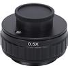 Garosa Obiettivo Adattatore 0,5X per Microscopio, Adattatore con Attacco C per Campo Visivo Espandibile, Fotocamera per Sensori 2/3 Pollici a 1 Pollice