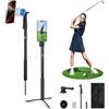 JJC Bastone da golf monopiede per selfie con picchetti, 154,9 cm, supporto magnetico in alluminio per telefono per allenamento di golf, compatibile con iPhone Air 17 16 15 14 13 12 Pro Max Plus GoPro