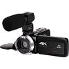 BAFEIYA Registratore per videocamera Vlogging con videocam Videocamera digitale Full 4K Videocamere Videocamere digitali Live Streaming Fotografia 18X Vlogging Recorder Webcam Ultra HD(128G SD Card,With Micro