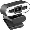 TIEOAXFT Webcam portatile Full HD 1080P 2K 4K for PC, webcam automatica, streaming live flessibile con microfono, trasmissione in diretta luce(4K)