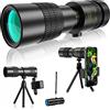 FLYIODFCXV telescopio Telescopio monoculare a prisma ad alta potenza con zoom HD 4K 10-300x40mm, supporto for smartphone e treppiede