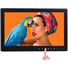 UsmAsk Spacmirrors Cornice per foto digitale da 12,1 pollici con pulsanti touch frontali, lettore musicale/video, calendario, allarme, timer di accensione/spegnimento automatico con supporto per telecomando