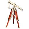 SHAROOANTIPAZ Telescopio in ottone con treppiede regolabile in legno dorato: canna singola