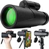 Wlauqueta Telescopio Monoculare ad Alta Definizione 12X50 con Supporto per Smartphone e Treppiede per Osservazione degli Uccelli Selvatici, Escursionismo,