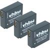 vhbw 3x batteria compatibile con Panasonic Lumix DC-G100, DMC-GF3CK, DC-G100D, DMC-GF3C, DC-TZ91, DMC-GF3 fotocamera (750mAh, 7,2V, Li-Ion)