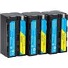 CQJFCYBRA Batteria Da 5200mAh NP-F770 NP-F750 NP F770 Np F750 750 + Caricabatterie USB LED, Compatibile For Sony, For NP-F550 NP-F770 NP-F750 F960 F970(3 Pcs Battery)