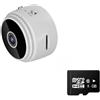 DMETE A9 Mini WiFi Camera 1080p Night Night Versione di rilevamento del movimento di movimento P2P. Camcorder Cam Video Voice Recorder Videoregistratore(White and 8g card)