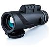 WANGQI Telescopio monoculare BAK4 80 X 100 ottico Zoom HD High Power Light Level Visione notturna Len Telescopio monoculare for osservazione degli uccelli, campeggio, viaggi