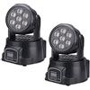 K.S. K2 STORE - 2 PEZZI Proiettore Testa Rotante Con 7 Led Da 10W RGB Effetto Discoteca Feste Party DMX