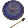 Pomurom Tamburo sciamanico, 25 cm, con manico a tamburo, tamburo sciamanico fatto a mano, in legno, per musica spirituale, guarigione del suono, meditazione, decorazione della casa, strumenti a percussione