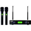AUDIODESIGN PRO PMU 2212 Set centralina e 2 microfoni a gelato UHF, kit radiomicrofono palmare professionale, microfono wireless con body pack