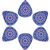 Jeiento, plettro per chitarra con mandala, da donna e ragazza, confezione da 6 plettri per chitarra classica, triangolari, per basso, chitarre acustiche da donna