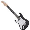 gear4music Chitarra elettrica LA 3/4 per mancini con mini amplificatore portatile e accessori, nero