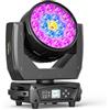 Coolighine 19x15W LED RGBW Teste Mobili, Wash Zoom 540°X/270°Y Rotazione d-mx512 Controllo Vocale Auto-Calibrazione per Palcoscenico Club Teatro Festa DJ Matrimonio