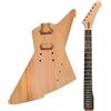 WUQIMUSC Kit per chitarra fai da te in mogano corpo chitarra collo 22 tasti 62,9 cm Banana Head Dot Inlay Set in Heel