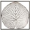 Casablanca modernes Design Casablanca - Decorazione da parete in metallo - Argento antico in cornice marrone scuro 1 foglia d'argento