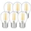 Garza - Confezione da 6 Lampadine LED a Filamento Sferico, Attacco E27, Luce calda (2700k), 4W, 470 Lumen, Angolo di illuminazione di 240°, IRC 80