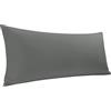 PiccoCasa Federa per cuscino per il corpo, in cotone egiziano, 300 fili, super morbida e traspirante, lunga federa con chiusura a cerniera, grigio scuro, 50,8 x 182,9 cm/1,8 m