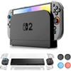 SOONORY Compatibile con Nintendo Switch 2, custodia rigida PC per console e controller Joy-Con 2, design diviso, ritaglio preciso, trasparente (trasparente-agganciabile (PC rigido)