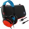 4Gamers Kit da viaggio di alta qualità compatibile con Nintendo Switch/Lite/OLED, con cavo di ricarica intrecciato