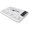 Gedourain Stazione di Raffreddamento della Console Ricarica Rapida Efficiente per i Giocatori con Effetto Luce RGB e Supporto per Cuffie per Controller Console - Materiale ABS (Bianca)
