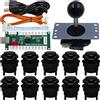SJ@JX Arcade Game Controller DIY Kit Microswitch Button 4&8 Way Joystick Zero Delay USB Encoder Fighting Stick Handles Console for PC MAME Raspberry Pi Retropie