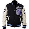 Leather Verse Giacca bomber da uomo Venom Detroit Beverly Hillscop in lana nera e grigia Tom Hardy Baseball Varsity Jacket, Nero e Wihite, M